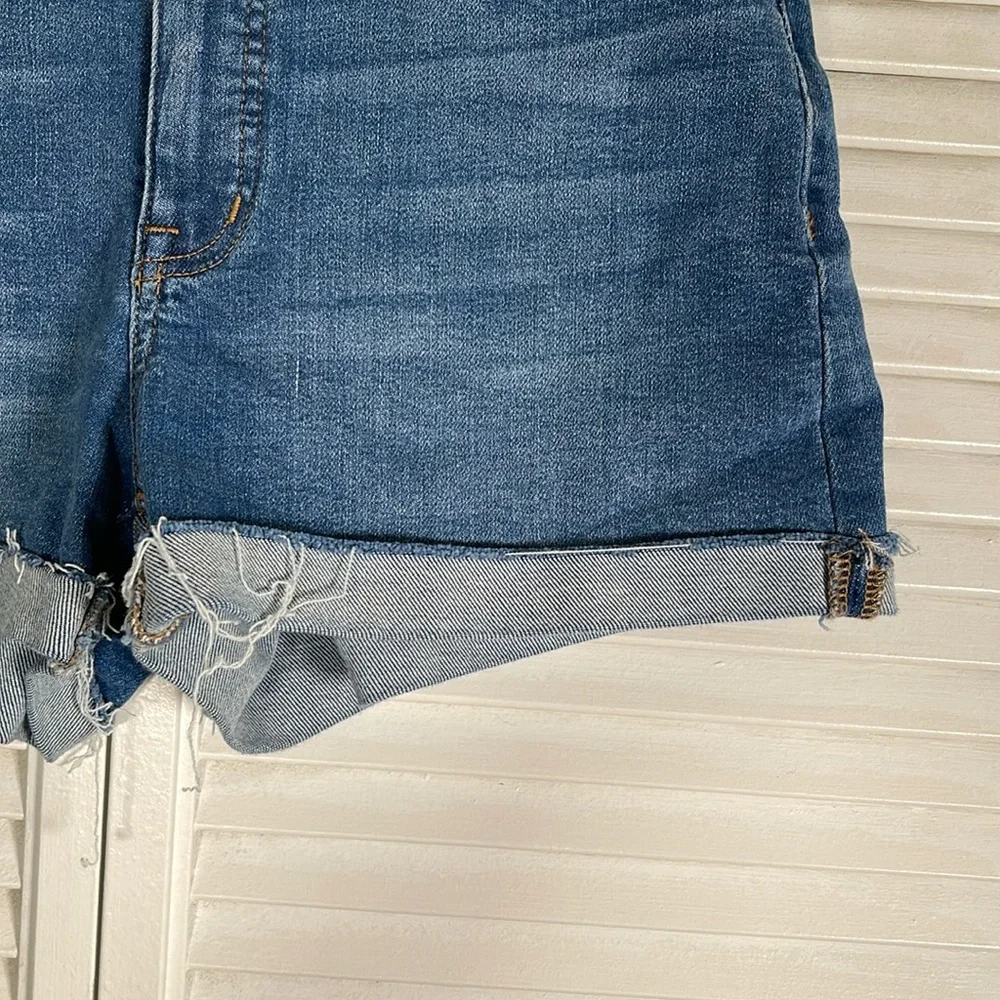 Madewell High Rise Denim Jean Shorts Frayed Hem Size 27 Cutoff Style‎
